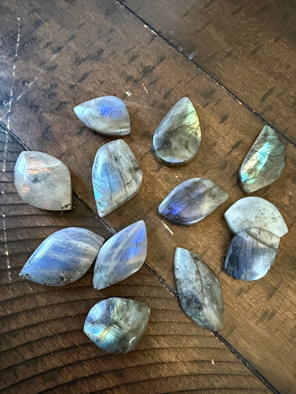 Labradorite Cabochon Gemstones - Iridescent Blue-Green